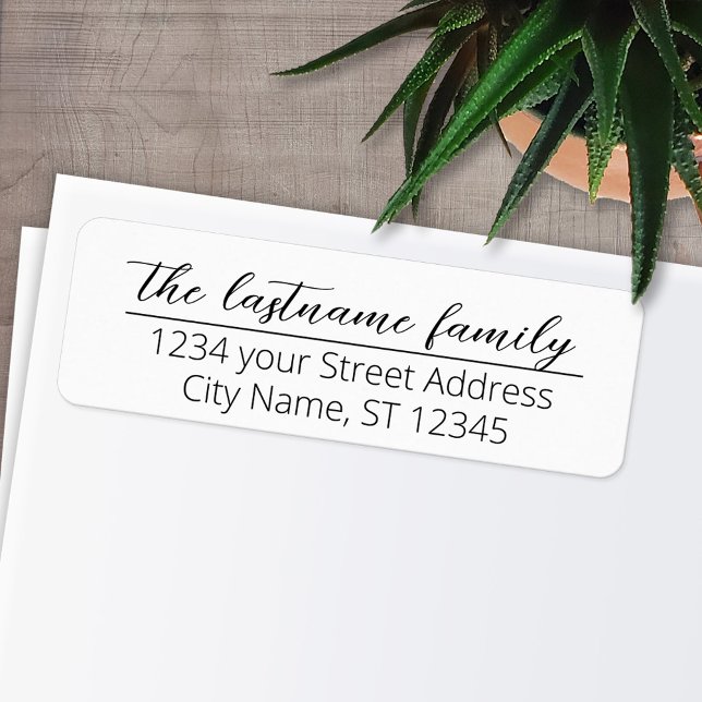 Étiquette Script Mariage de nom de famille personnalisé de l (Personalized Return Address Labels - Fun, modern fonts)
