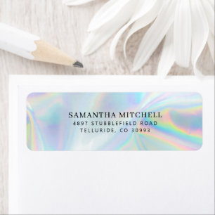 Étiquette Script moderne Faux Holographique Adresse de retou