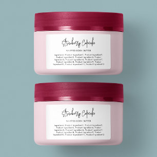 Étiquette Script moderne minimaliste Liste d'ingrédients