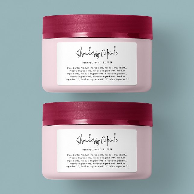 Étiquette Script moderne minimaliste Liste d'ingrédients (Créateur téléchargé)