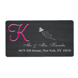 Étiquette Script Monogramme 3d Rustique Chalkboard