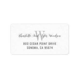 Étiquette Script Name Monogram Newlywed Return Address 