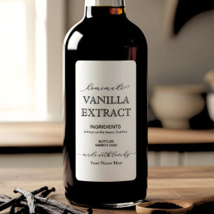 Étiquette Script Personnalisé Maison de Vanille Extrait Étiq