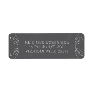 Étiquette Script romantique Tableau noir Retourner l'adresse