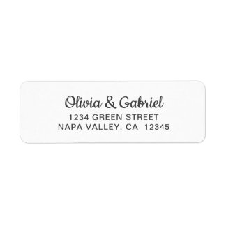 Étiquette Script simple. Mariage noir blanc Adresse de retou