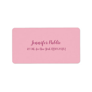 Étiquette Script Texte Moderne Élégant Rose Simple Modèle