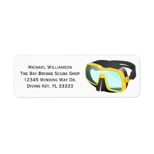 Étiquette Scuba Snorkel Diving Masque Nom personnalisé ou en