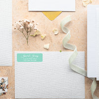 Seafoam Stylisated Names Mariage Adresse de retour