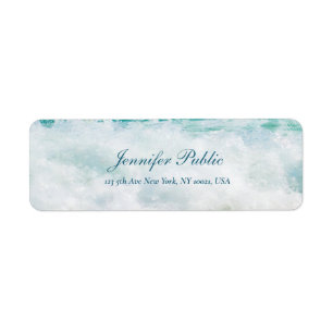 Étiquette Seaside Waves Artwork Texte manuscrit