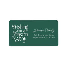 Étiquette Season of Joy Holiday Label Personalized Large