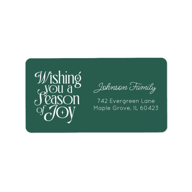 Étiquette Season of Joy Holiday Label Personalized Large (Devant)