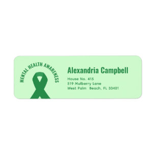 Étiquette Sensibilisation à la santé mentale Ribbon vert