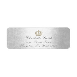 Étiquette Sepia Gold Parties scintillant RSVP Crown Princess