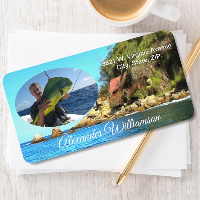 Étiquette Serene Yelapa Fishing 0758 Adresse (Créateur téléchargé)