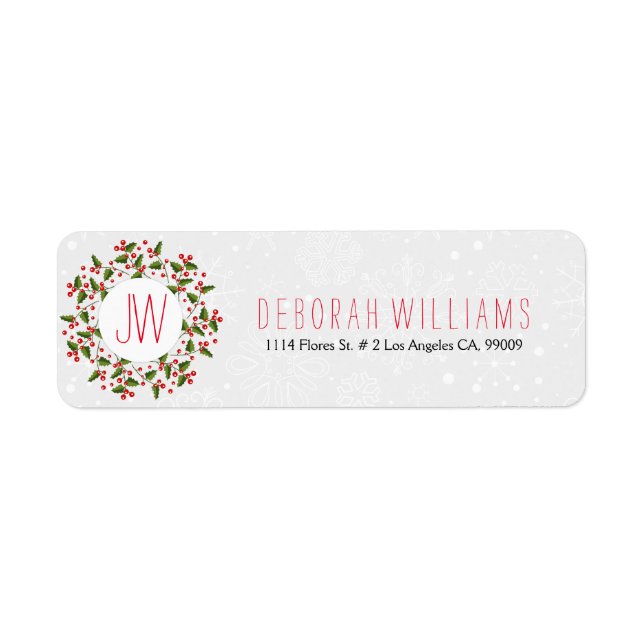 Étiquette Serre de Noël rouge et vert (Devant)