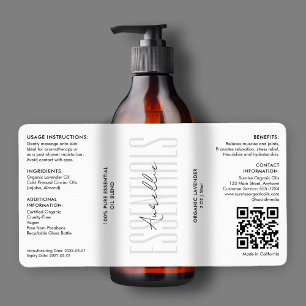 Étiquette Sérum cosmétique de beauté simple moderne produit