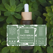 Sérum de face vert minimal à feuilles tropicales b