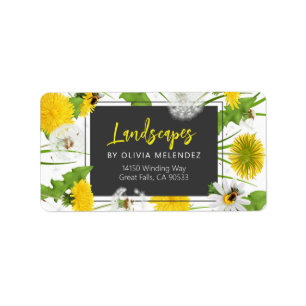 Étiquette Service d'entretien de pelouse naturelle Dandelion