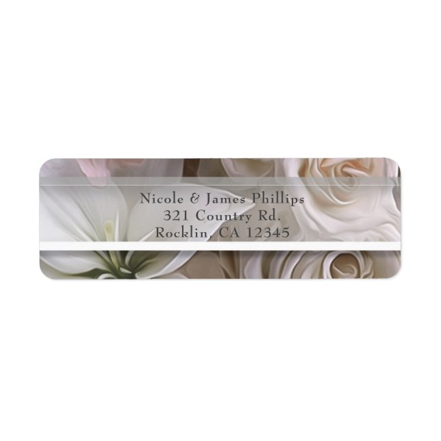 Étiquette Shabby Chic Rose Floral Bridal Shower Invitation (Devant)
