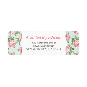 Étiquette Shabby & Chic Rose Vintage Floral Girly
