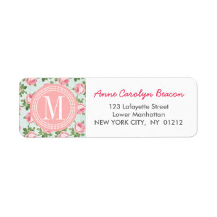 Étiquette Shabby & Chic Vintage Rose Floral Personnalisé