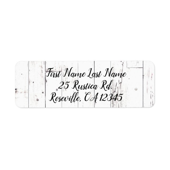 Étiquette Shabby Chic White Wood Rustic Farmhouse (Devant)