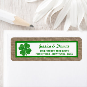 Étiquette Shamrock & Burlap St. Patrick's Day