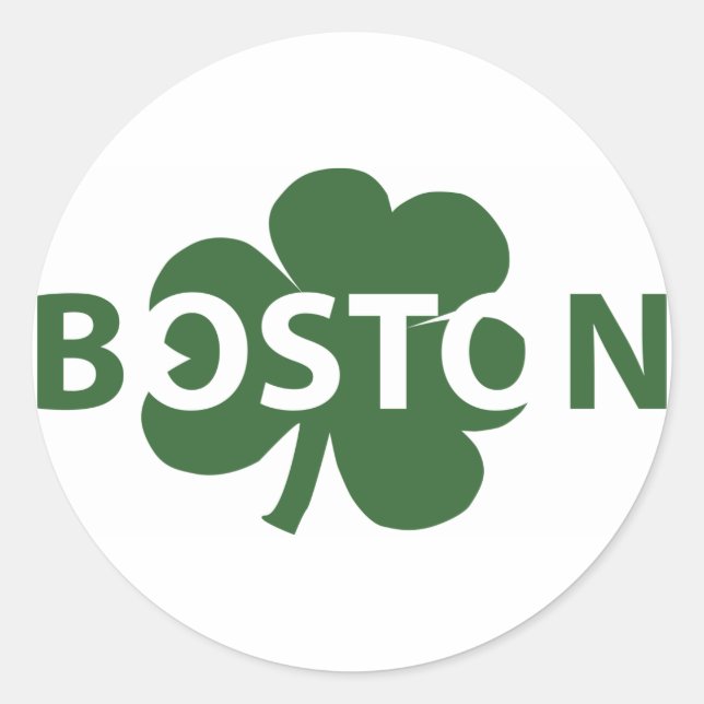 Étiquette Shamrock irlandais de Boston (Devant)