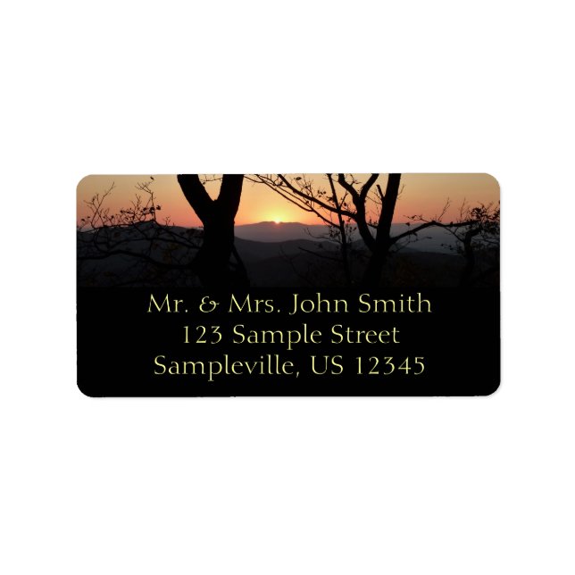 Étiquette Shenandoah Sunset National Park Paysage (Devant)