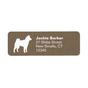 Étiquette Shiba Inu Chien race Silhouette Adresse de retour
