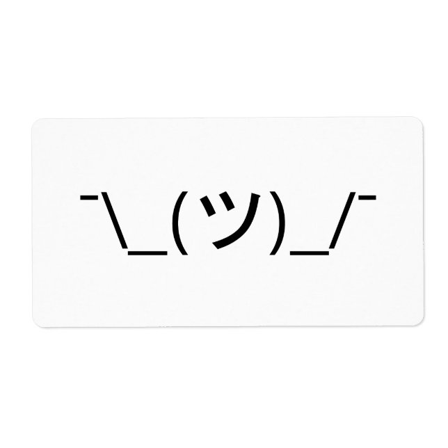 Étiquette Shrug Emoticon —\_(ツ)_/ Afficher le Kaomoji japona (Devant)