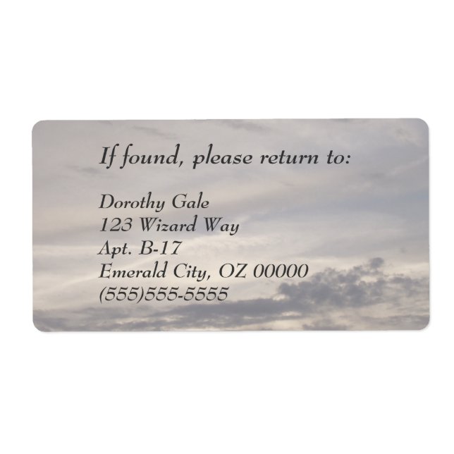 Étiquette Si trouvé Retourner à (Devant)