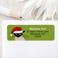 Siamese Chat Christmas Funny Père Noël Adresse de 