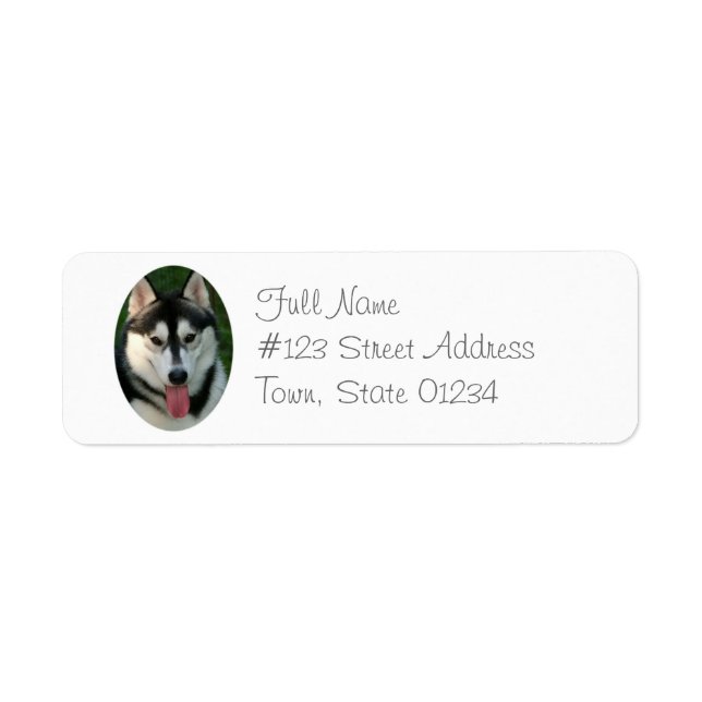 Étiquette Sibérie Husky Sled Dog Adresse de retour Label (Devant)