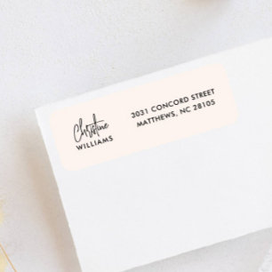 Étiquette Signature Monogramme manuscrit Script Blu rose