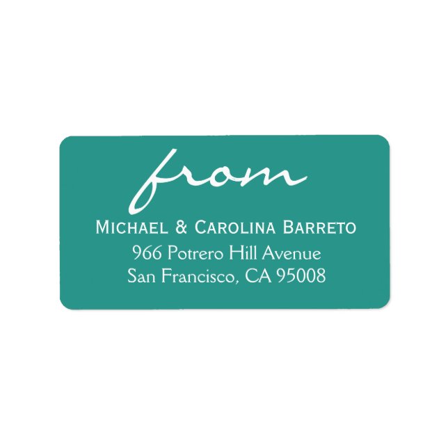Étiquette Signature simple - Turquoise (Devant)