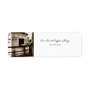 Étiquette SIGNE DE CAFÉ vintage D'UN Cent