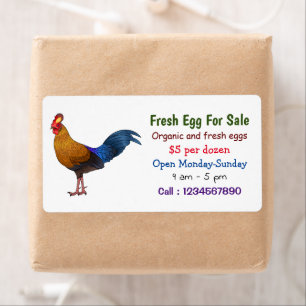 Étiquette Signe d'oeuf frais pour la junglefowl du Sri Lanka