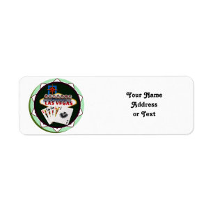 Étiquette Signe Las Vegas & Cartes Poker Chip