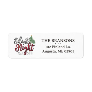 Étiquette Silent Night Funny Christmas Retourner l'adresse