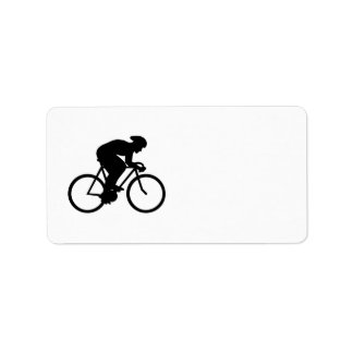 Étiquette Silhouette cycliste.
