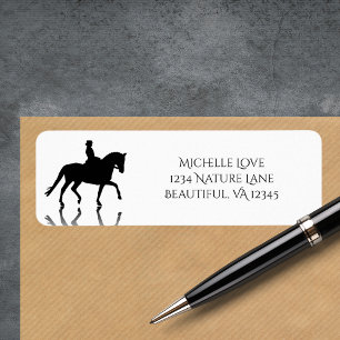 Étiquette Silhouette Dressage Horse Adresse de retour