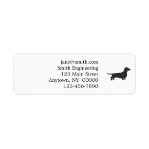 Étiquette Silhouette noire de dachshund