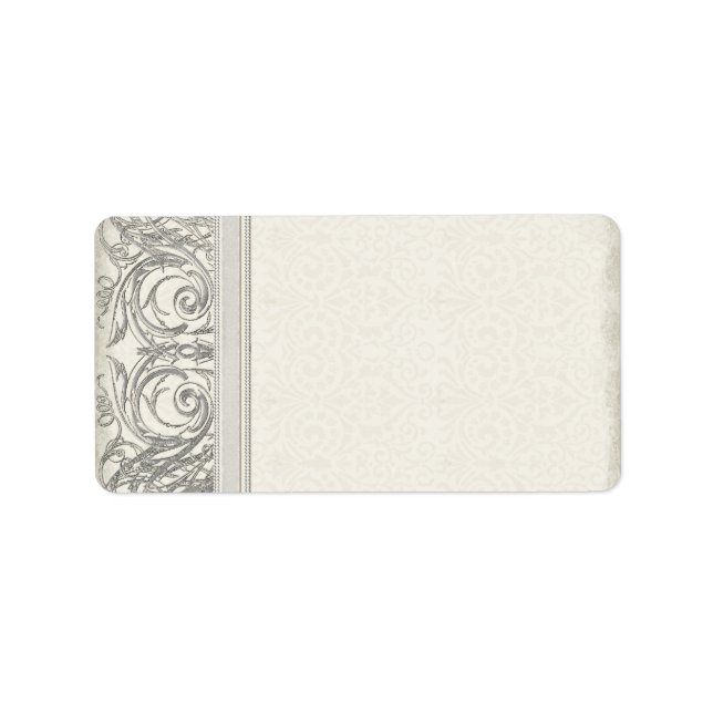 Étiquette Silver Look Swirl Heart Elegant Mariage Adresse (Devant)