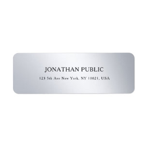 Étiquette Silver Modern Simple Design Elégant Modèle Cool