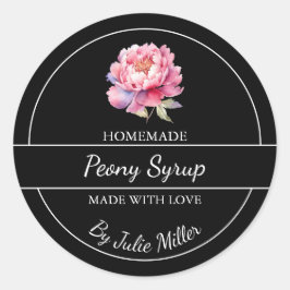 Étiquette simple à base de sirop de pivoine maison