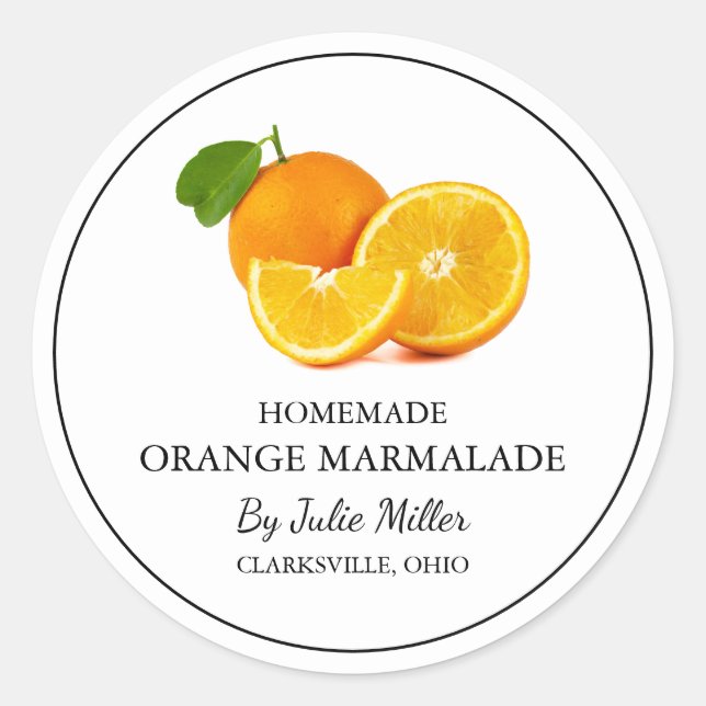 Étiquette simple à base d'orange (Devant)