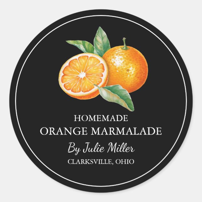 Étiquette simple à base d'orange (Devant)