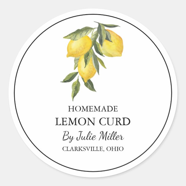 Étiquette simple à courge de citron fait maison (Devant)