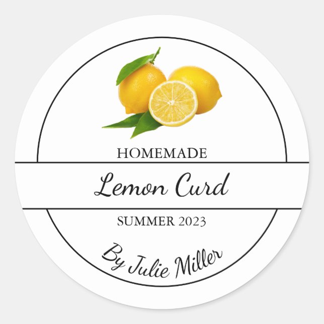 Étiquette simple à courge de citron fait maison (Devant)